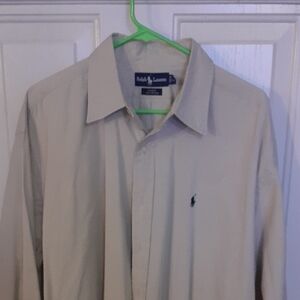 Ralph Lauren Light Tan Collared Shirt Size XL
